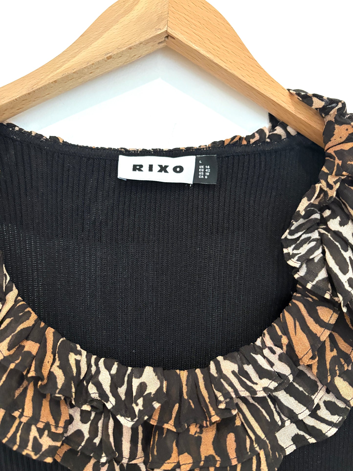 Rixo Leopard Print Dress UK 14