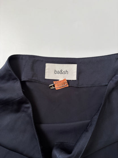 Ba&sh Silky Navy Flare Skirt UK 10