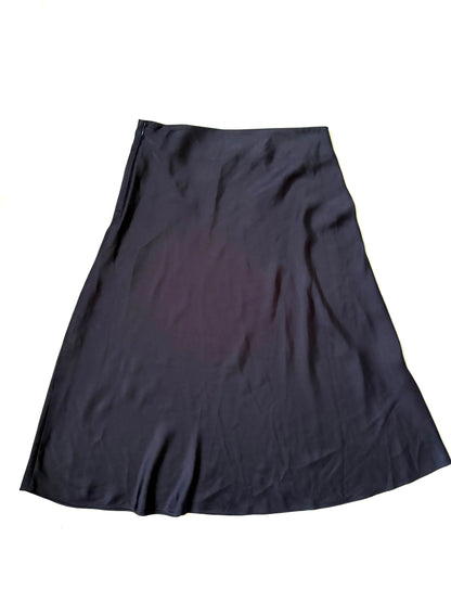 Ba&sh Silky Navy Flare Skirt UK 10