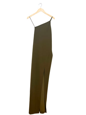 Solace Army Green One Shoulder Dress UK 14