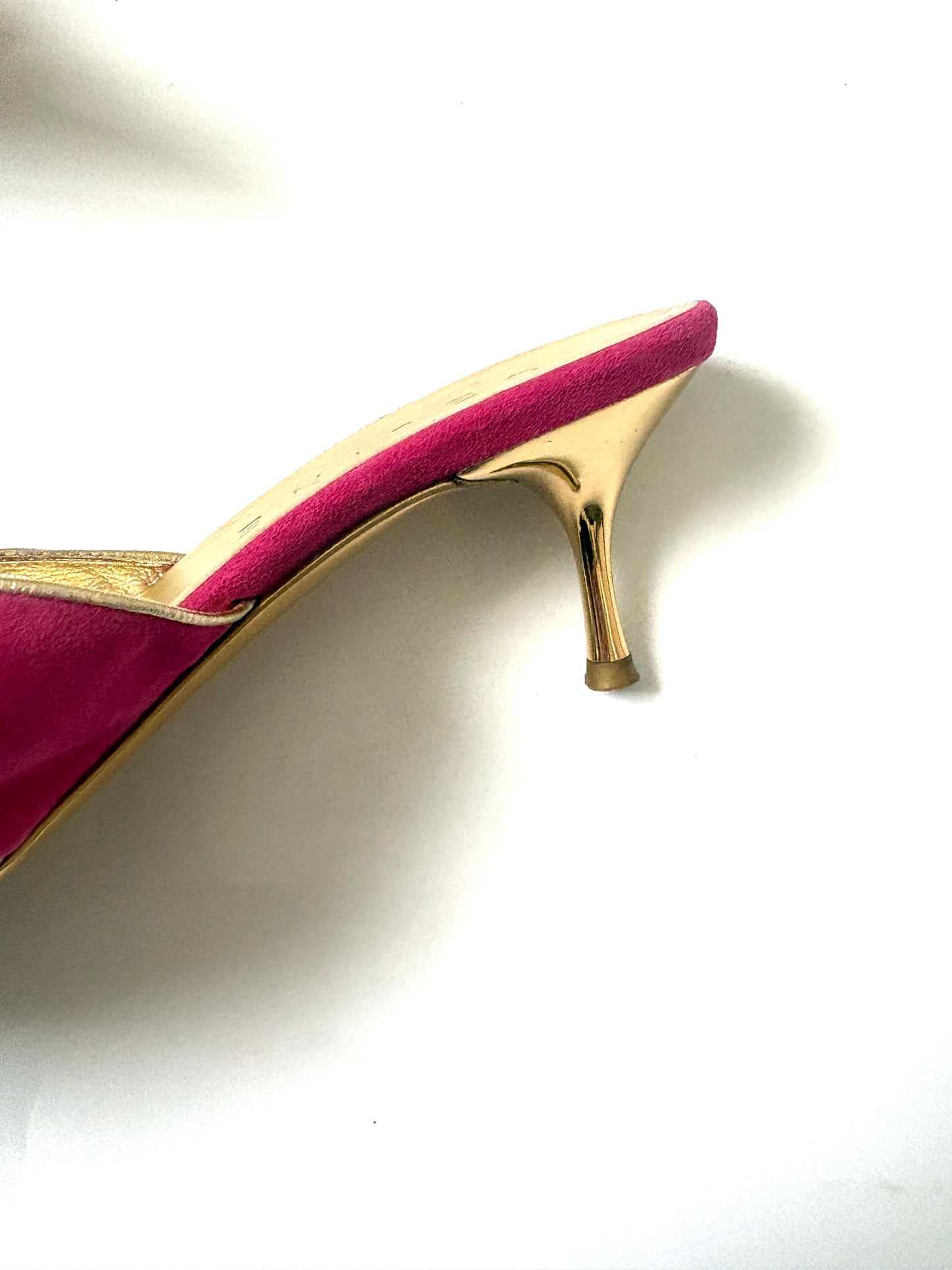 Celine Vintage Azalee Pink Suede Croisette Mules UK 5.5
