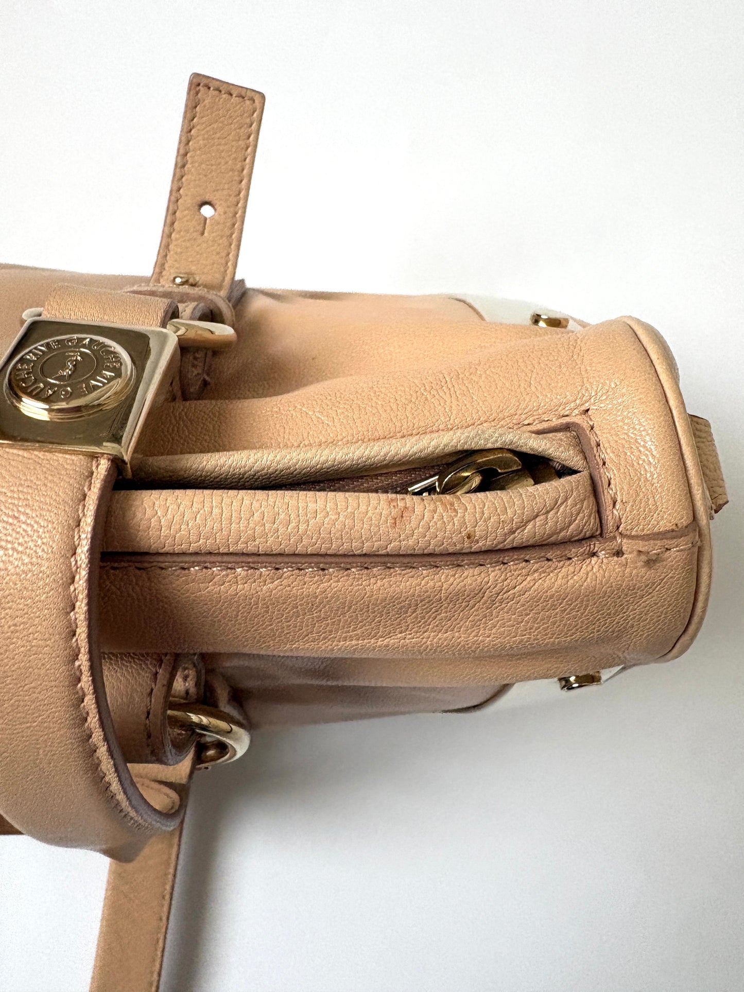 Yves Saint Laurent Rive Gauche Vintage Beige Leather Bag