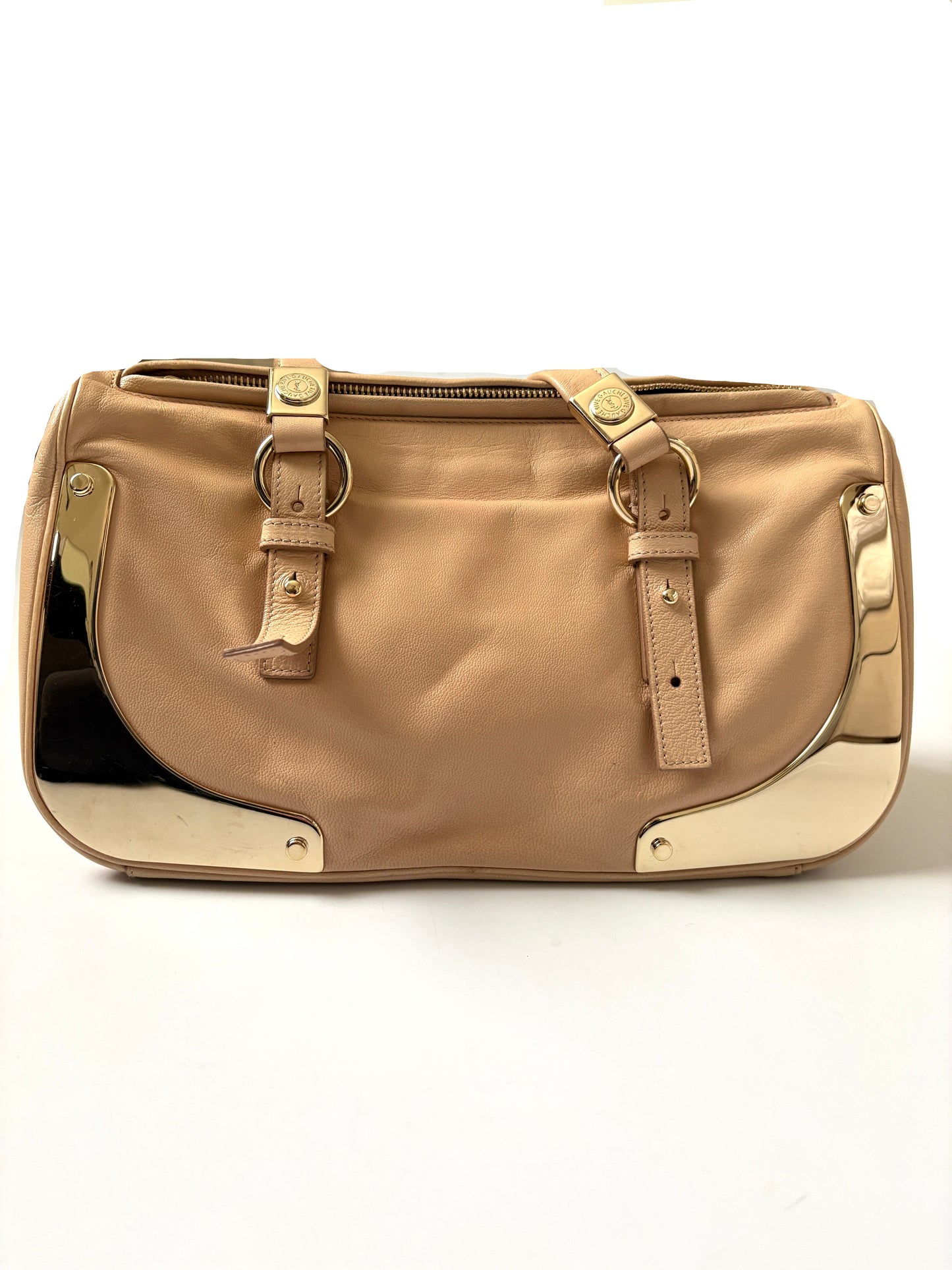 Yves Saint Laurent Rive Gauche Vintage Beige Leather Bag