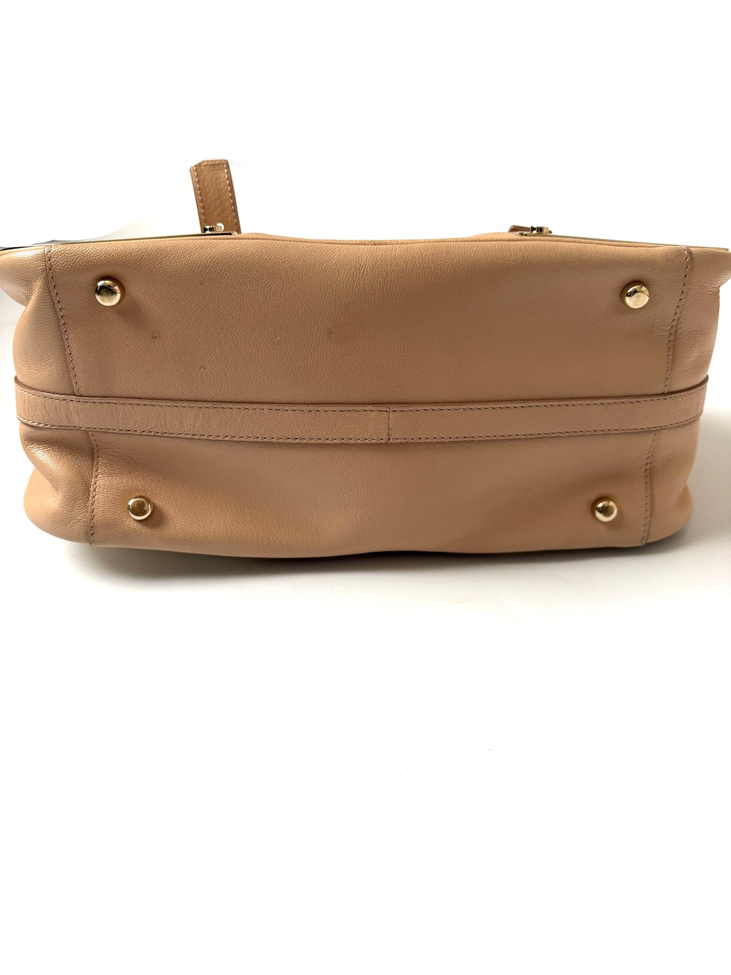 Yves Saint Laurent Rive Gauche Vintage Beige Leather Bag