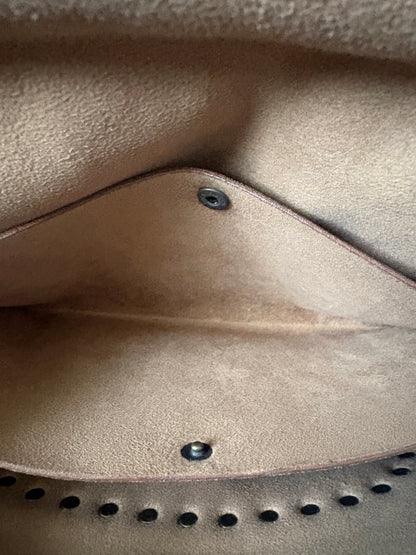 Celine Vintage Brown Suede Studded Shoulder Bag