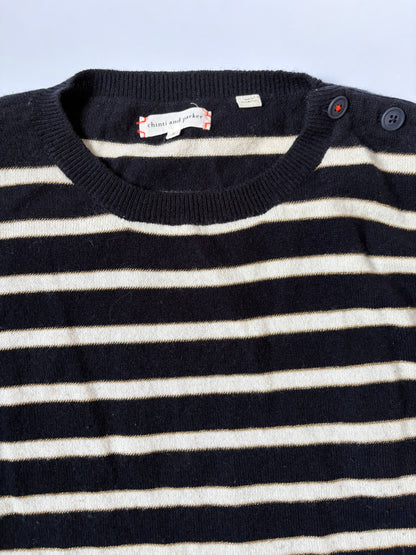 Chinti and Parker Striped Cashmere Jumper L