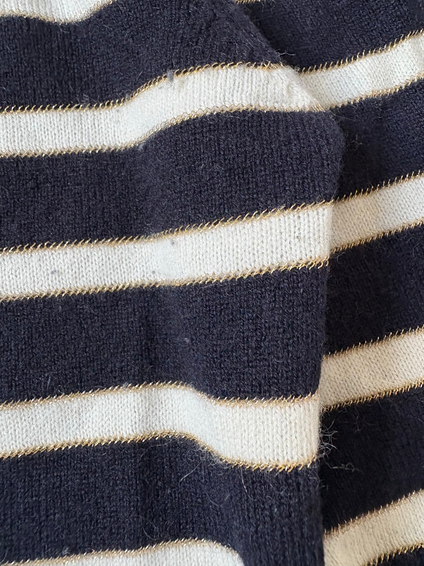 Chinti and Parker Striped Cashmere Jumper L