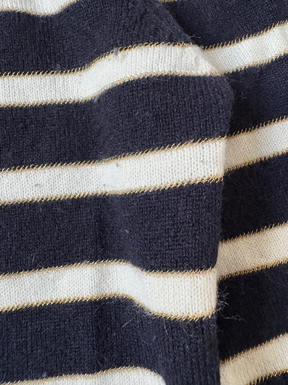 Chinti and Parker Striped Cashmere Jumper L