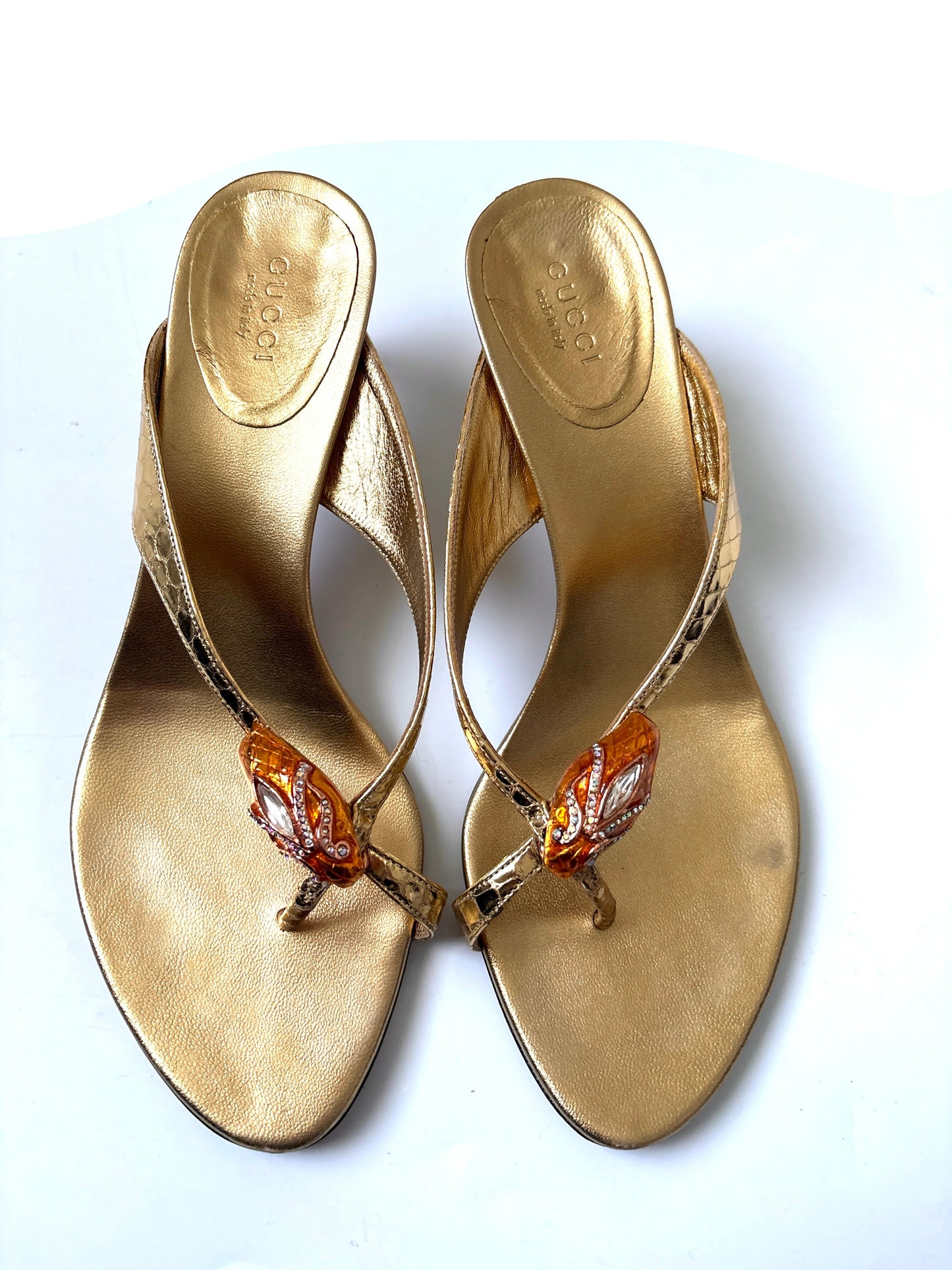 Gucci by Tom Ford 2004 Golden leather mules