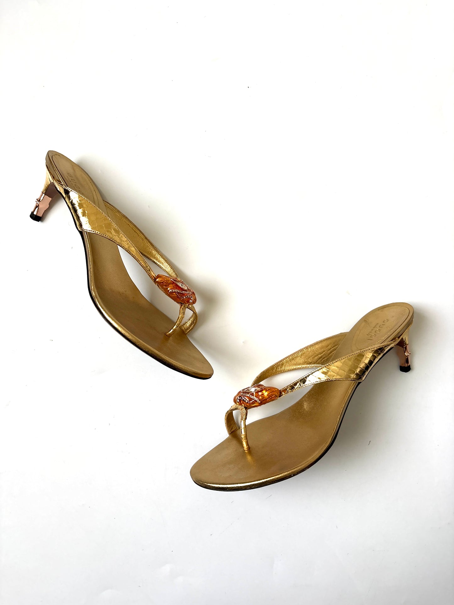 Rare Gucci by Tom Ford Vintage Golden Jewel Encrusted Mules UK 4.5