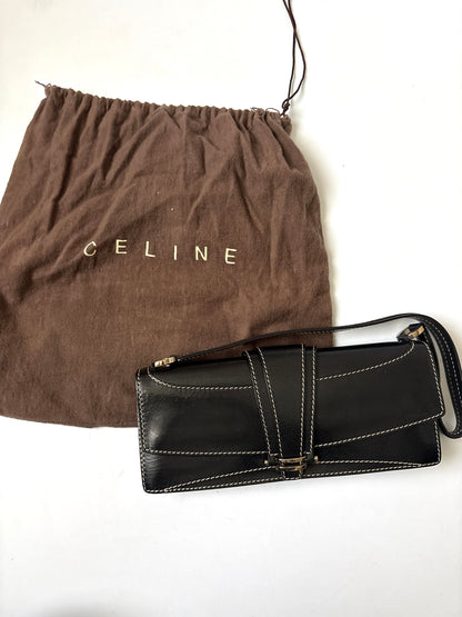 Vintage Celine Leather Shoulder Bag