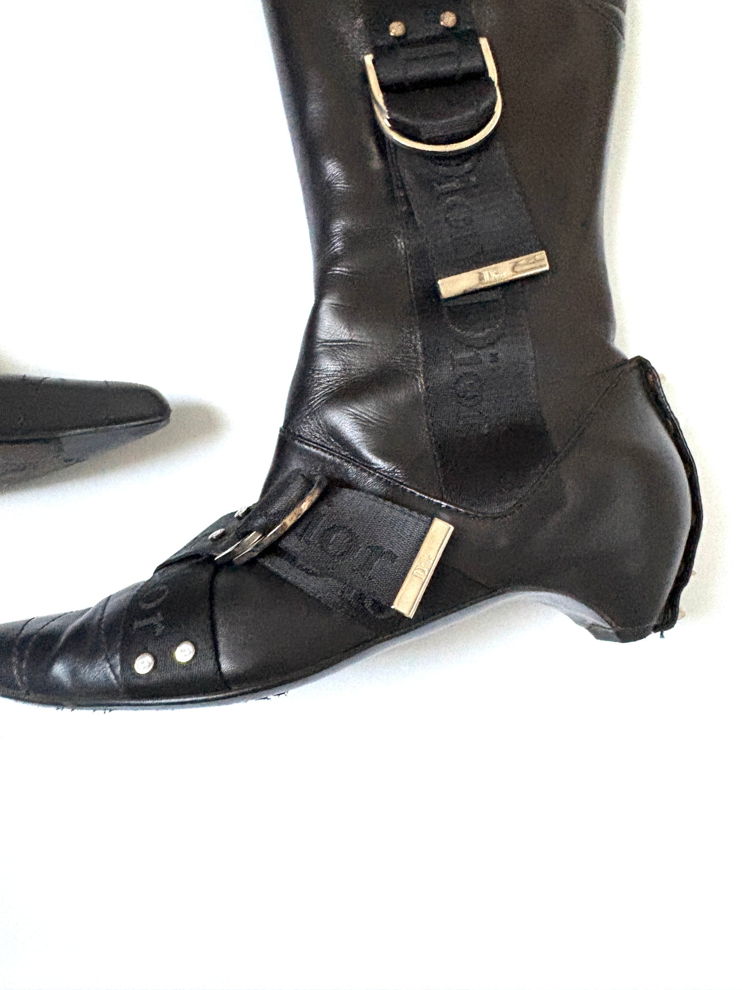 Dior Vintage Black Punk Boots UK 5.5
