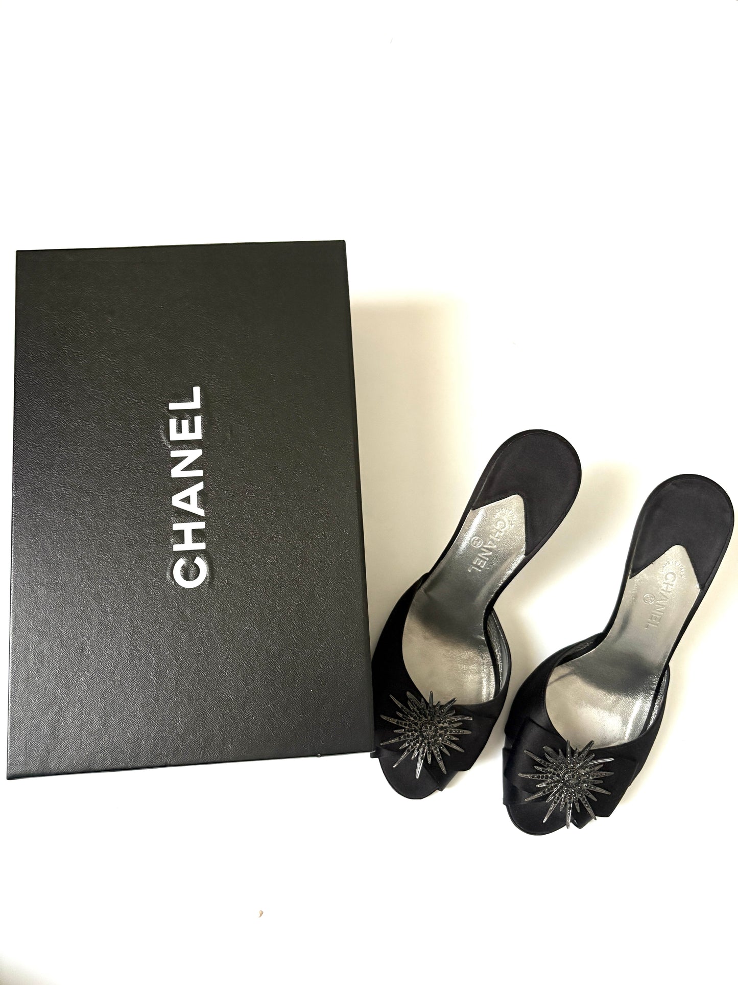 Chanel Vintage Jewelled Evening Mules UK 6