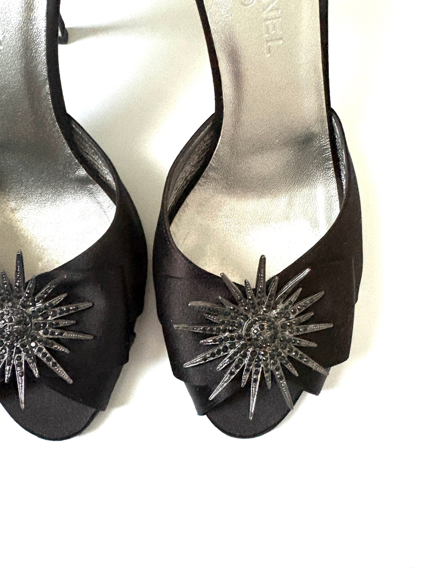 Chanel Vintage Jewelled Evening Mules UK 6