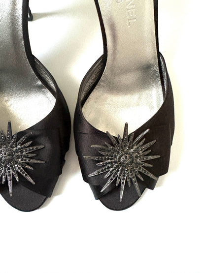 Chanel Vintage Jewelled Evening Mules UK 6