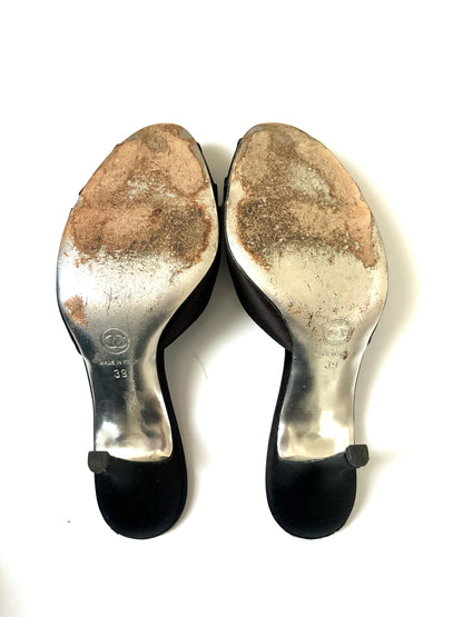 Chanel Vintage Jewelled Evening Mules UK 6