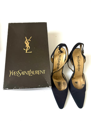Yves Saint Laurent Vintage Ankle Strap Slingbacks UK 5