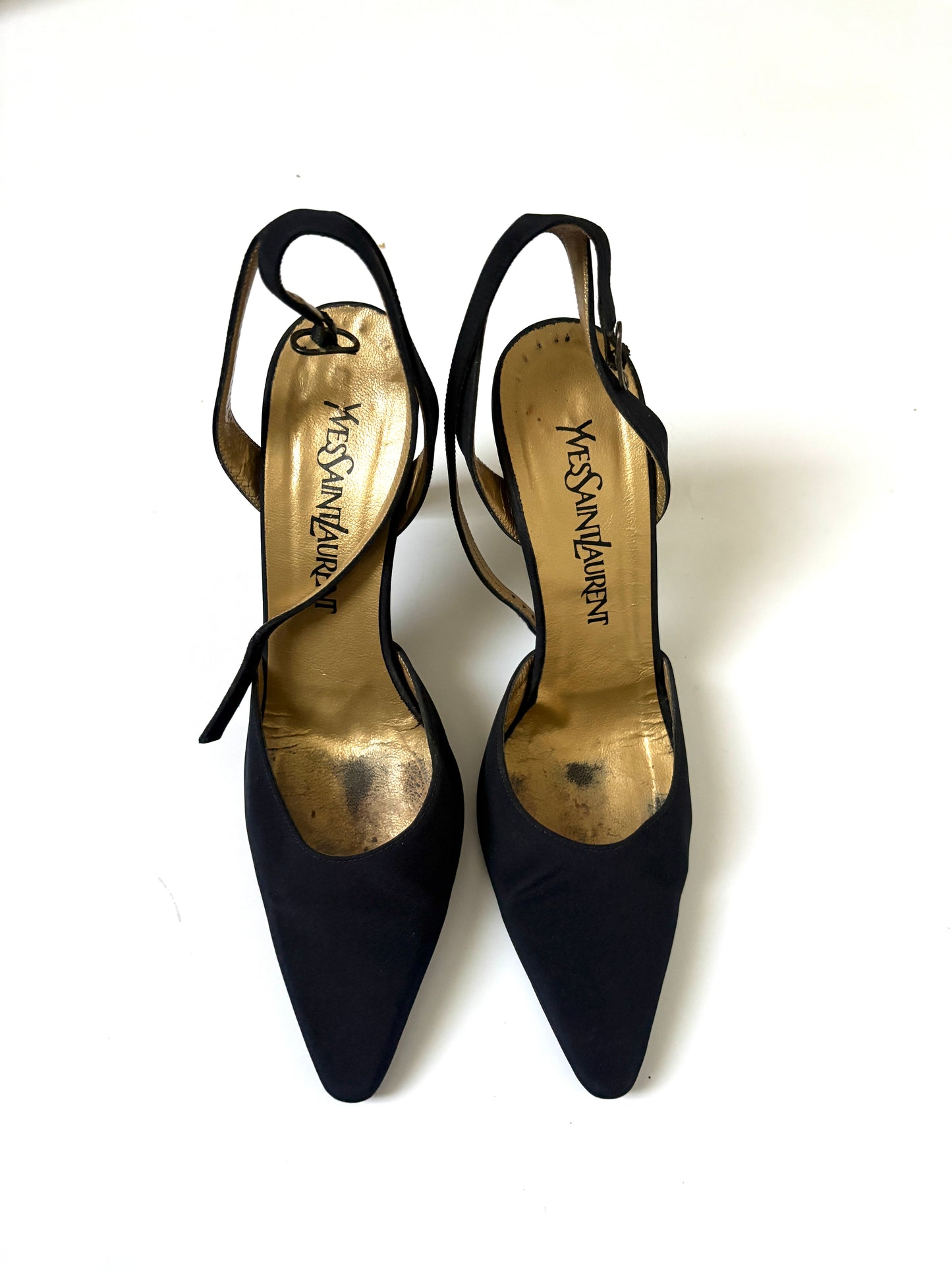 Yves Saint Laurent Vintage Ankle Strap Slingbacks UK 5