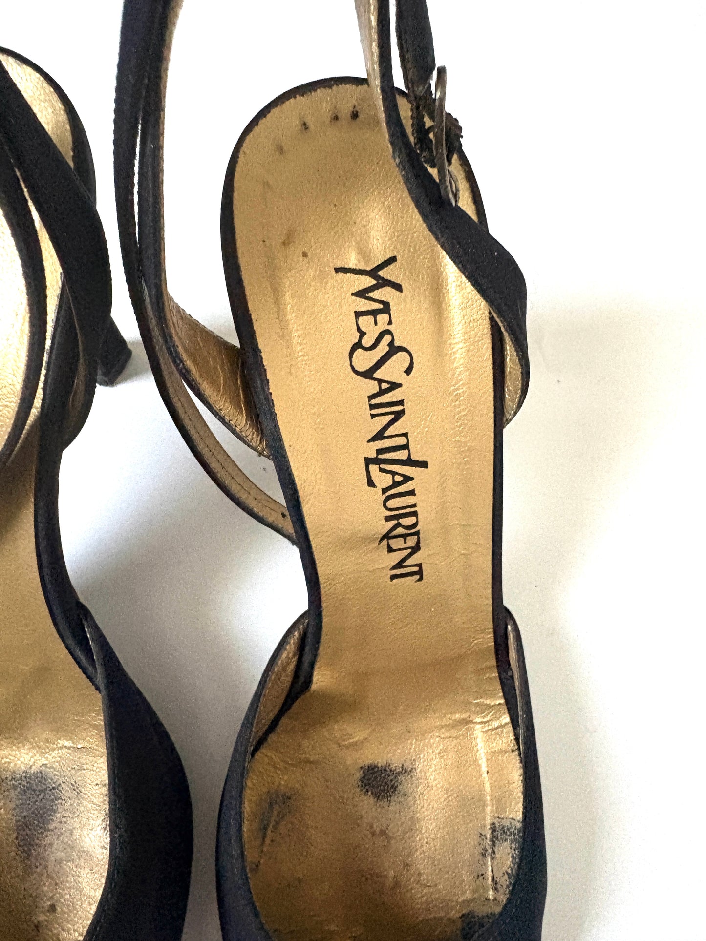 Yves Saint Laurent Vintage Ankle Strap Slingbacks UK 5