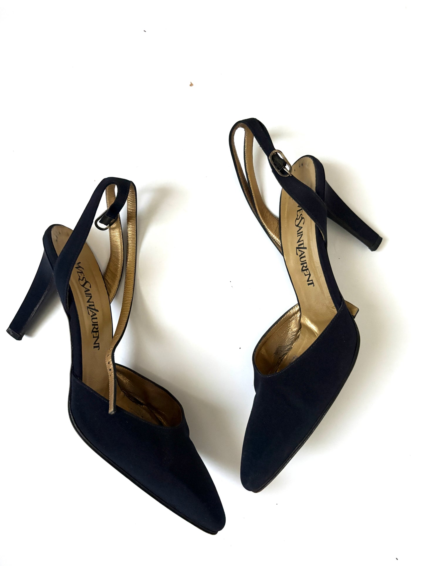 Yves Saint Laurent Vintage Ankle Strap Slingbacks UK 5