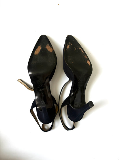 Yves Saint Laurent Vintage Ankle Strap Slingbacks UK 5