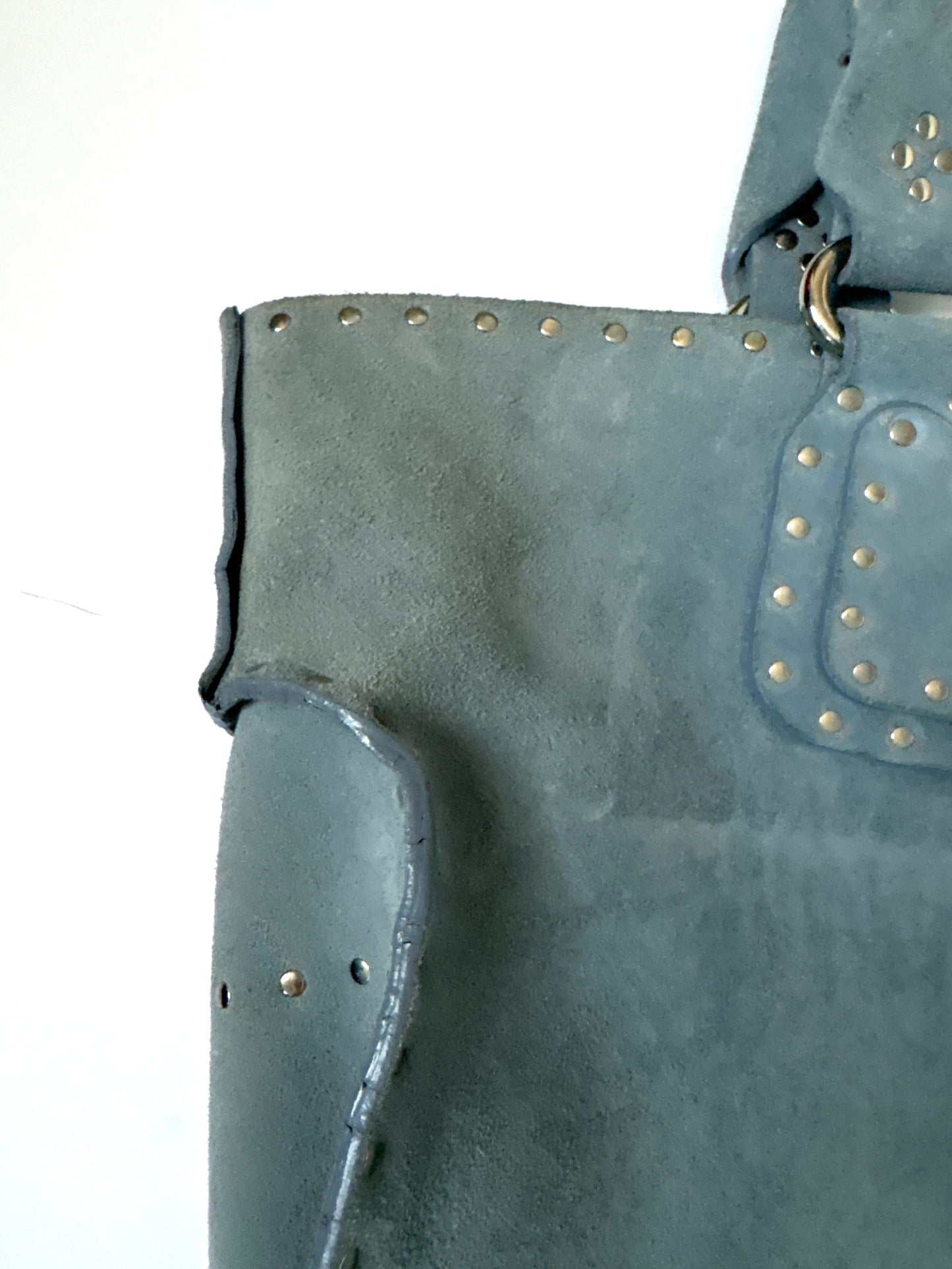 Celine Vintage Blue Suede Studded Handbag
