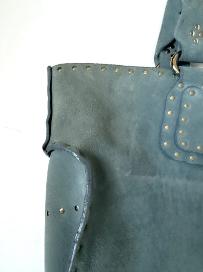 Celine Vintage Blue Suede Studded Handbag