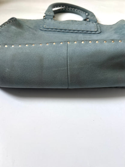 Celine Vintage Blue Suede Studded Handbag