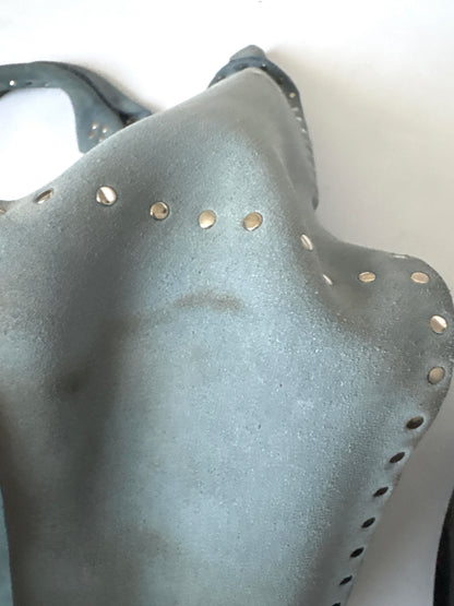 Celine Vintage Blue Suede Studded Handbag