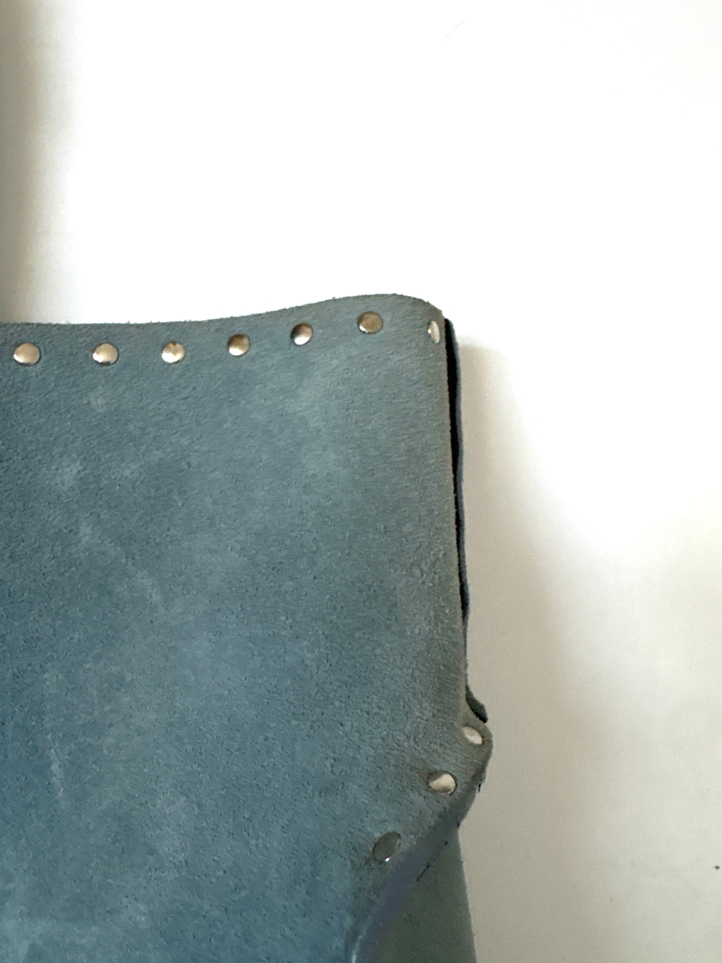 Celine Vintage Blue Suede Studded Handbag