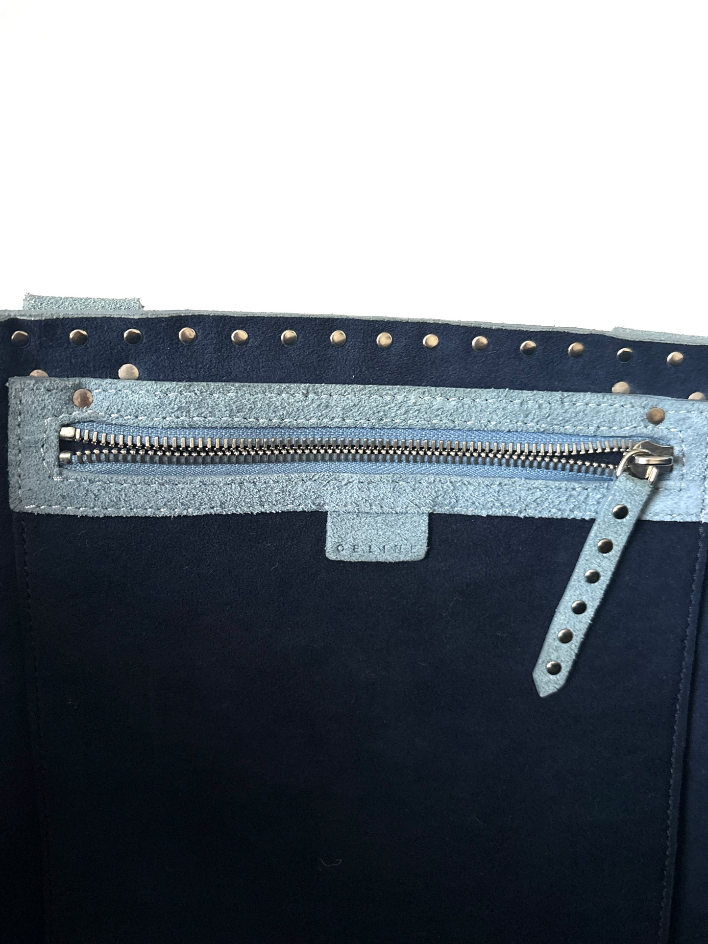 Celine Vintage Blue Suede Studded Handbag