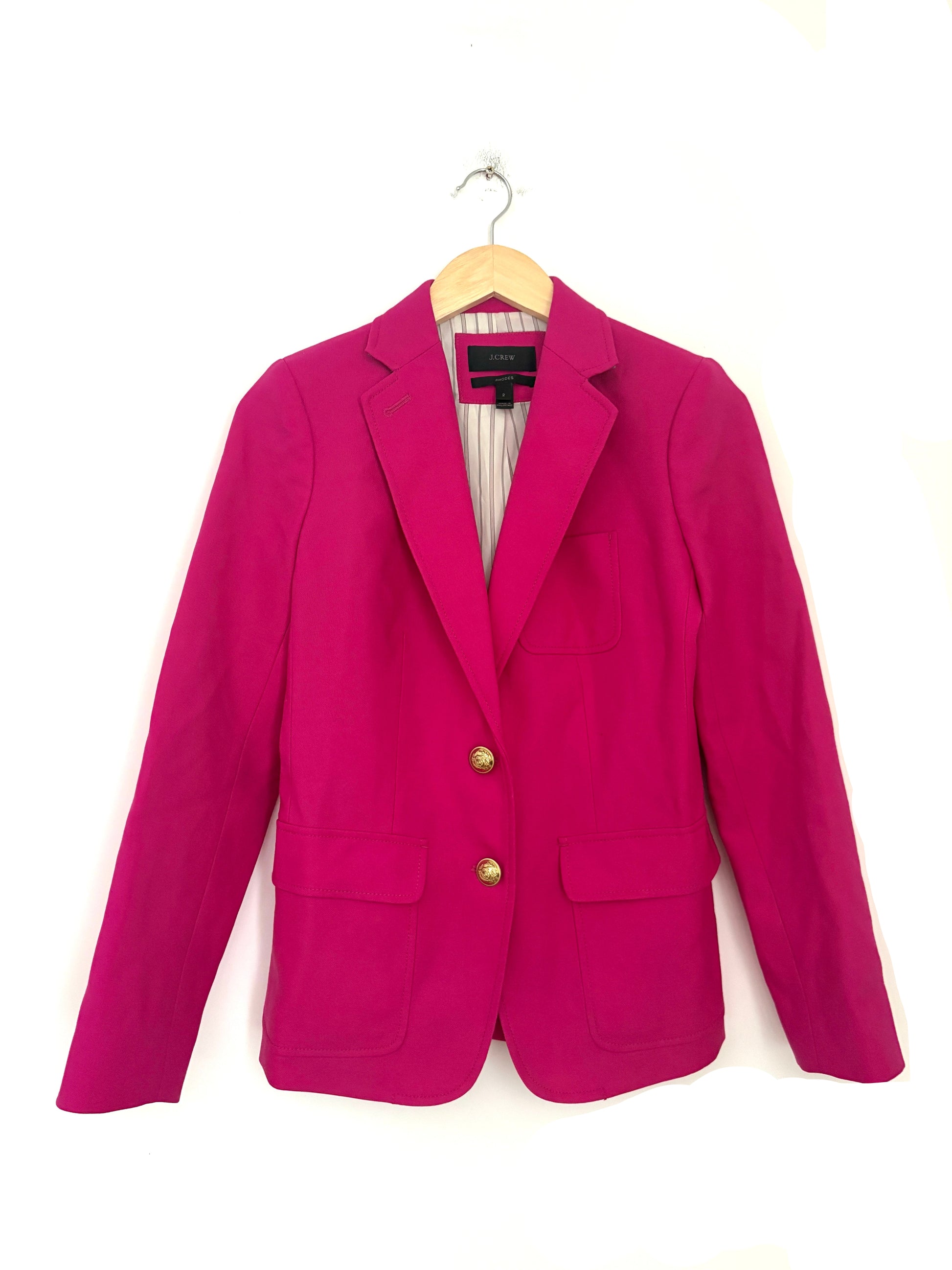 J.Crew Rhodes Wool Fuschia Pink Wool Blazer 