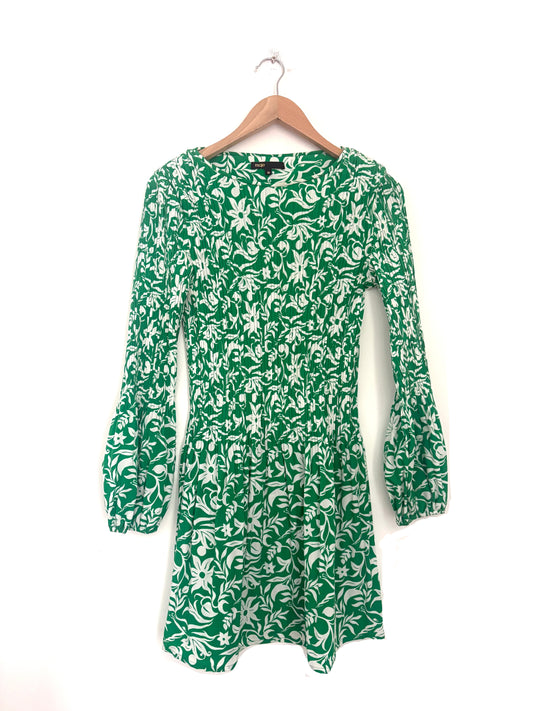 Maje Floral Plissé Crepe Mini Dress
