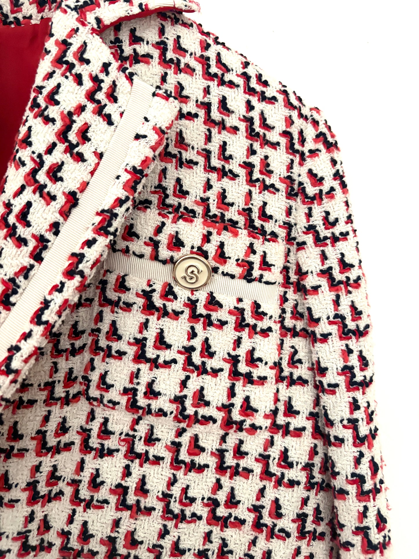 Ferragamo Patterned Boxy Jacket UK 6