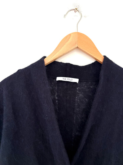 The Fold Navy Wool Wrap Top M
