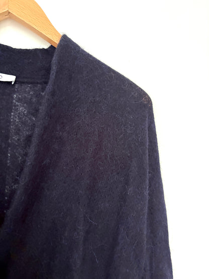 The Fold Navy Wool Wrap Top M