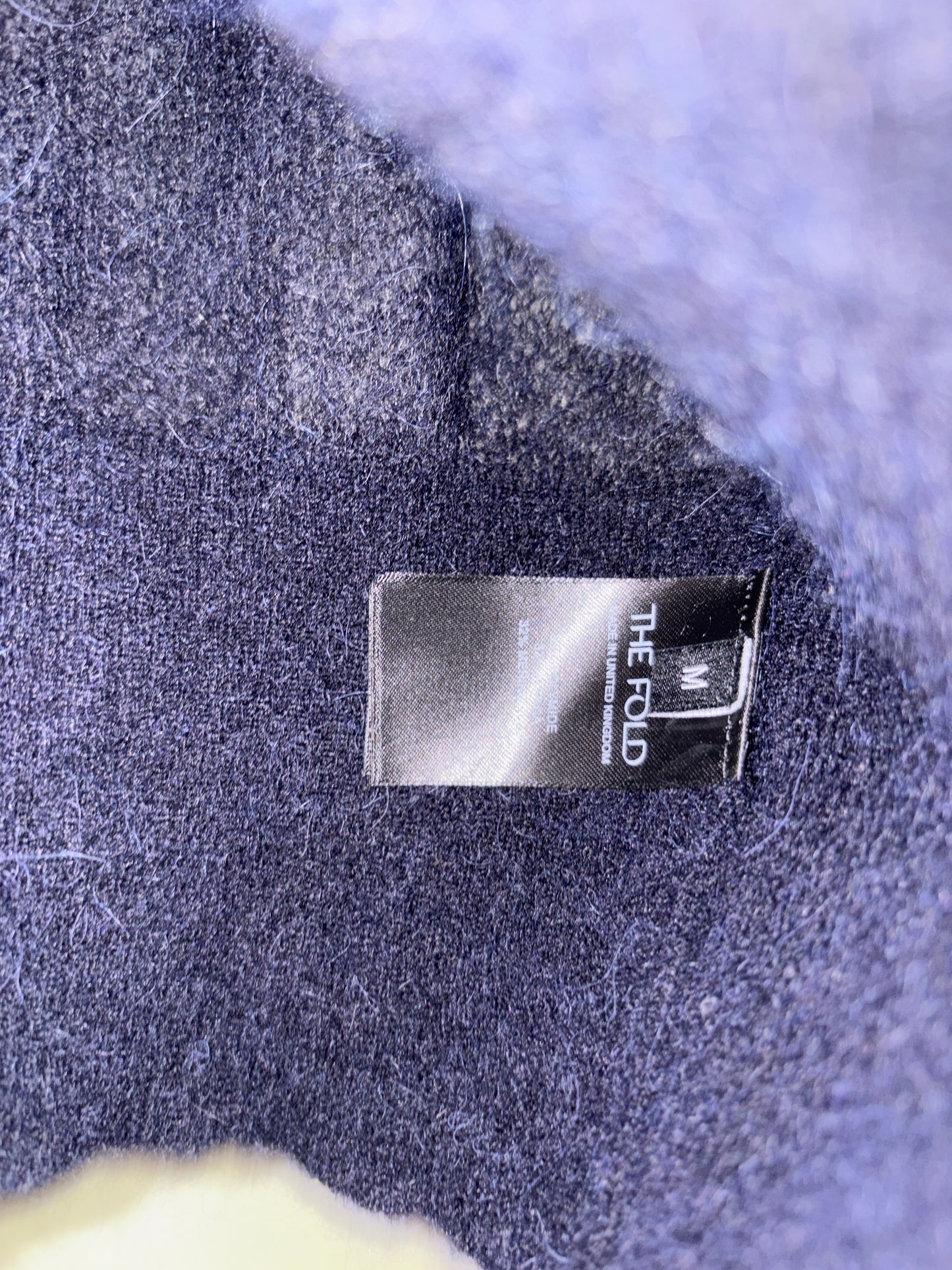 The Fold Navy Wool Wrap Top M