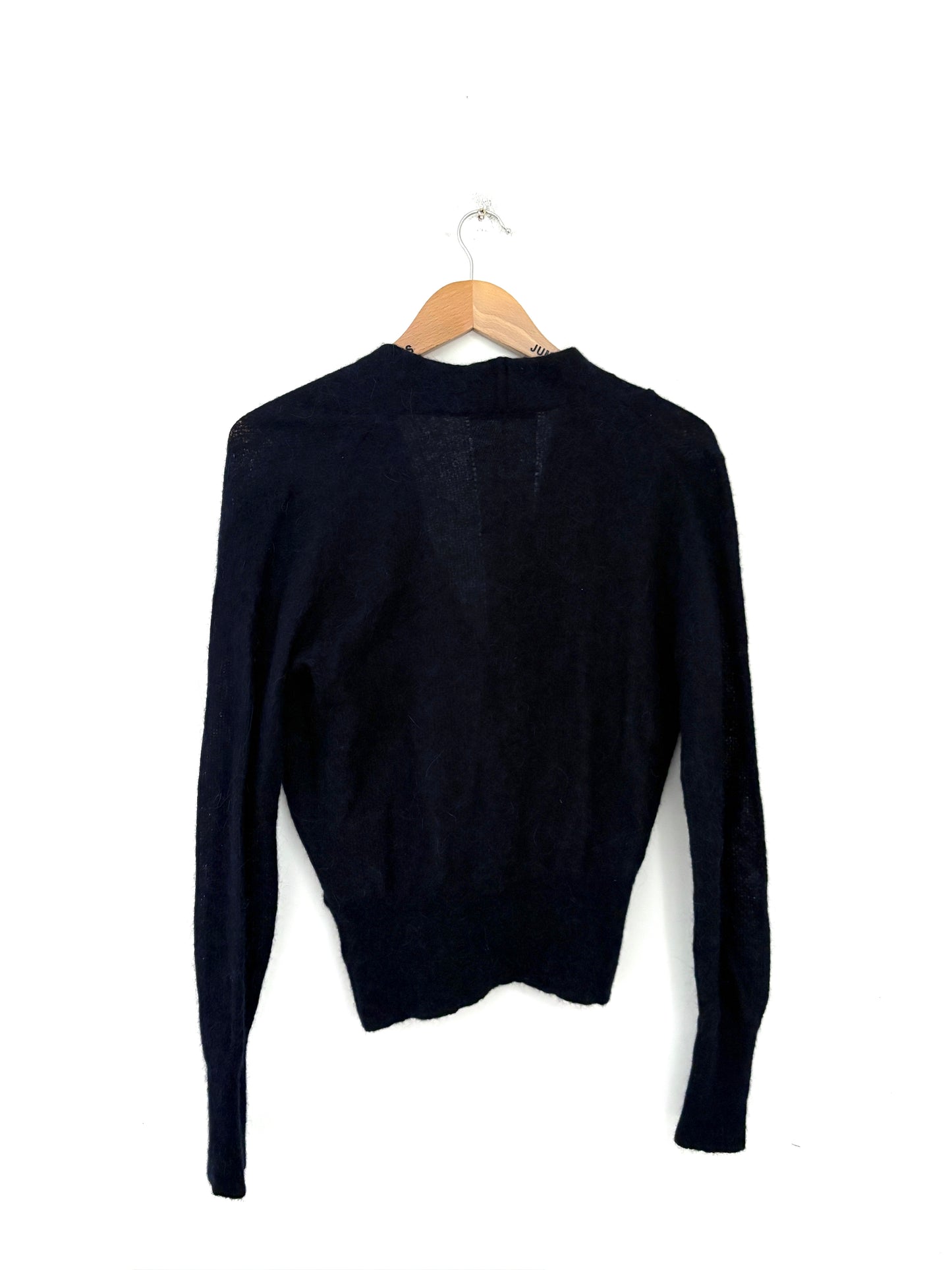 The Fold Navy Wool Wrap Top M
