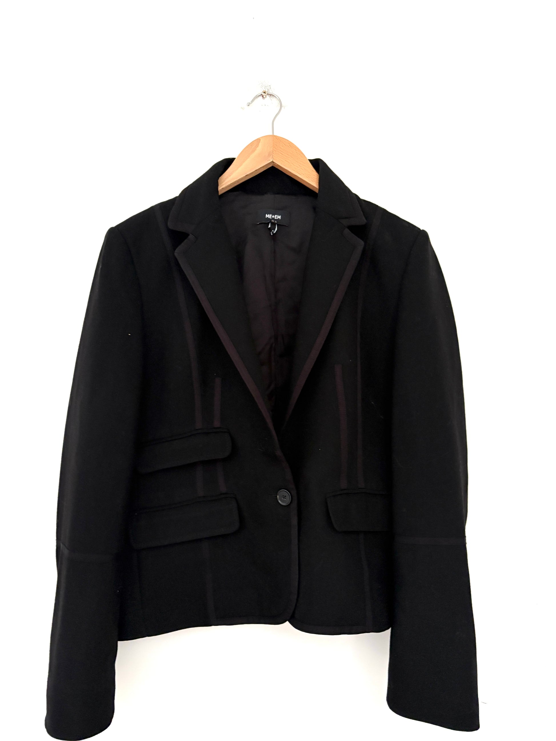 Me+Em black blazer with grosgrain piping