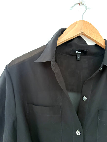 Theory Cotton Voile Shirt Dress UK 14