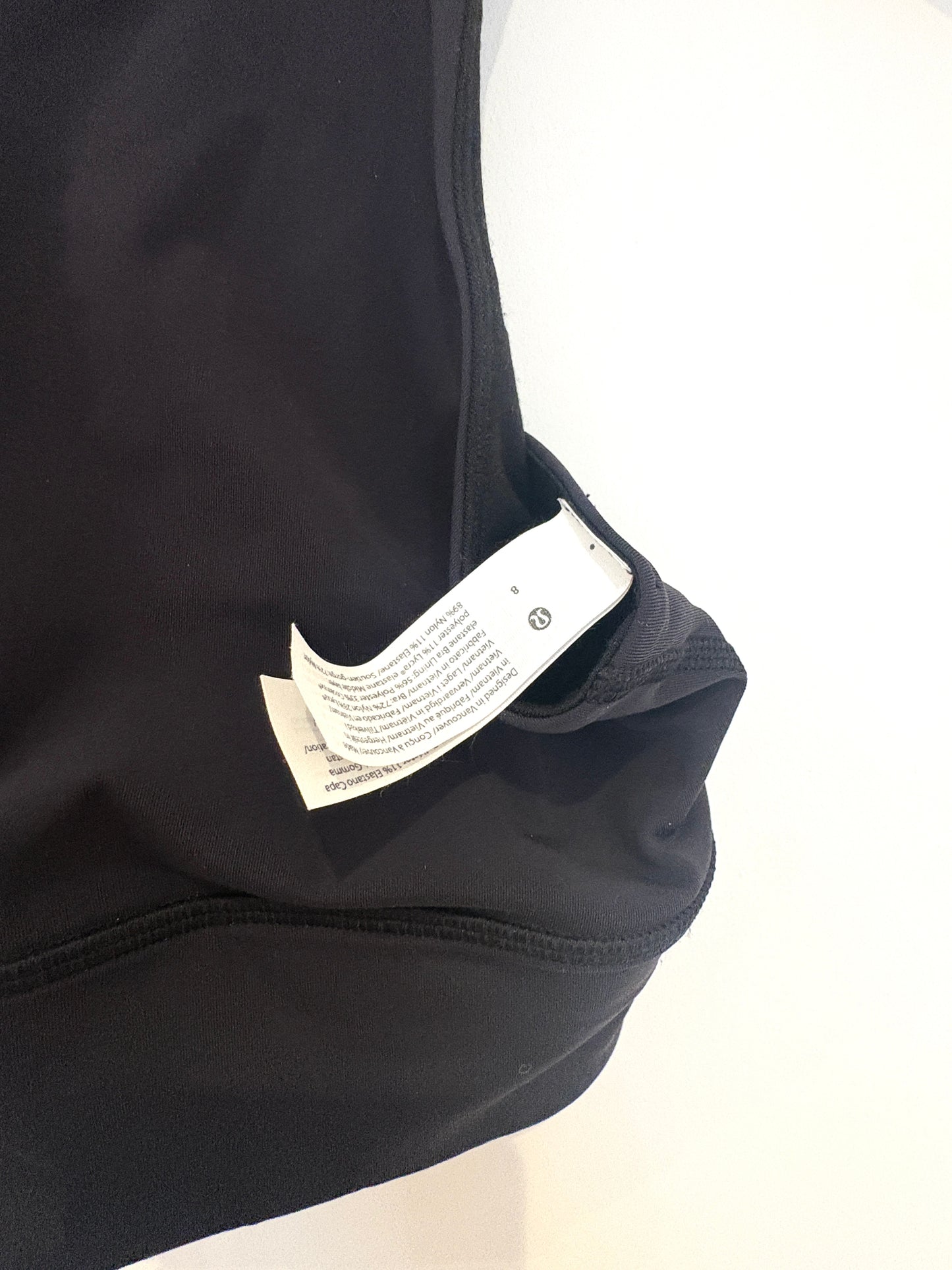 Lululemon Black Cropped Sports Top UK 12