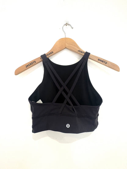 Lululemon Black Cropped Sports Top UK 12