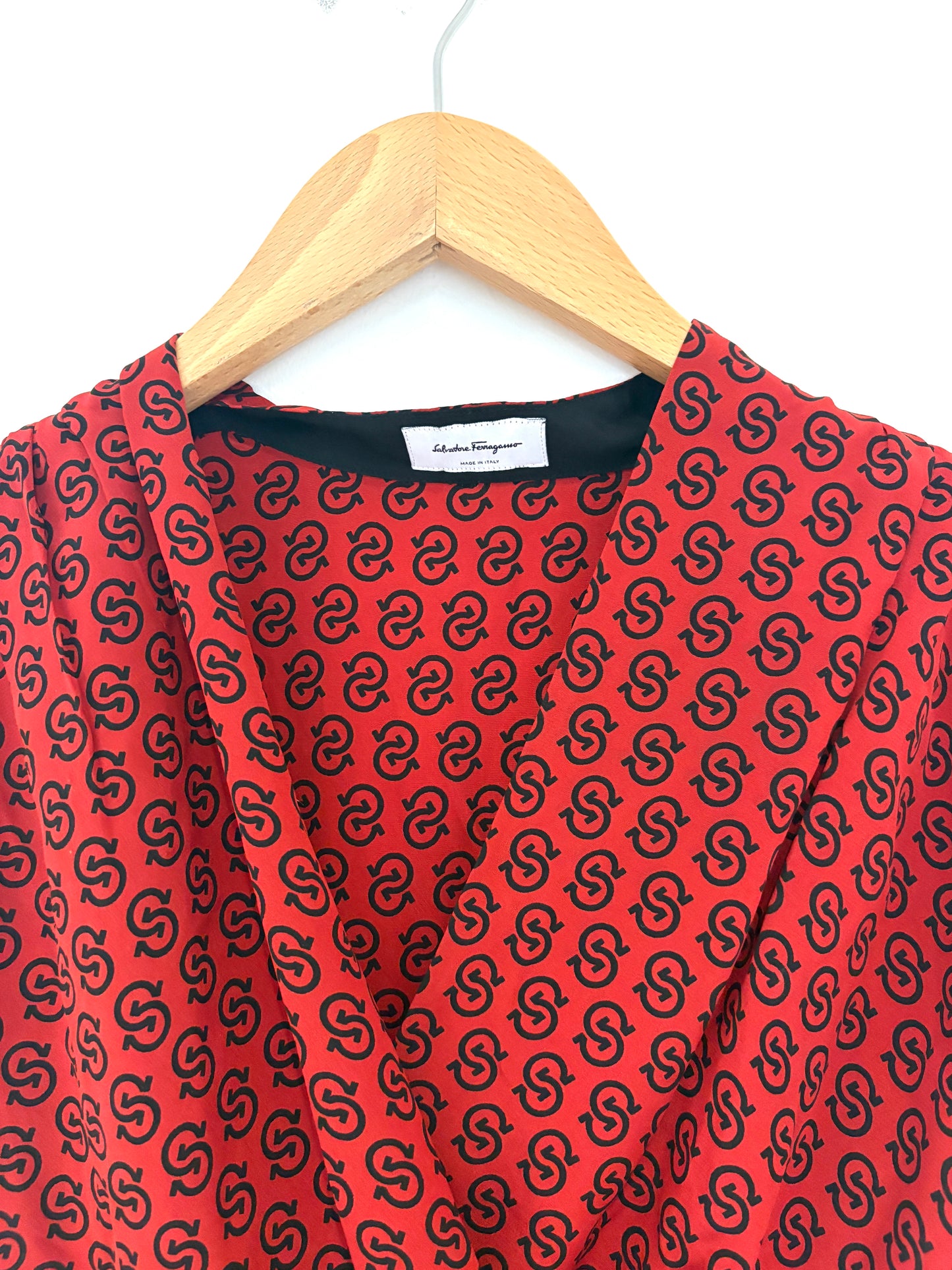 Salvatore Ferragamo Silk Printed Dress UK 8