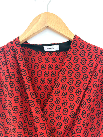 Salvatore Ferragamo Silk Printed Dress UK 8