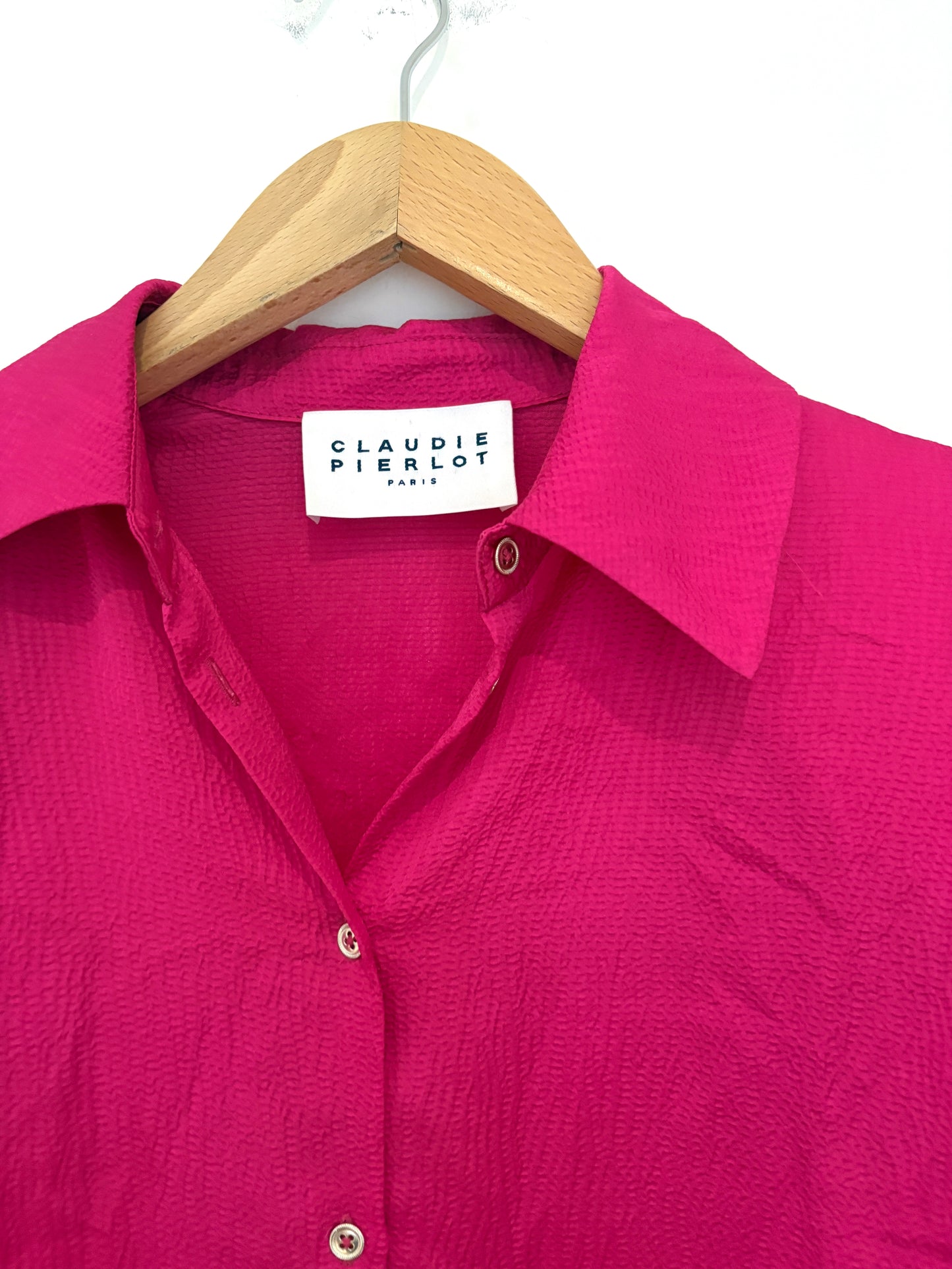 Claudie Pierlot Fuschia Textured Shirt UK 8