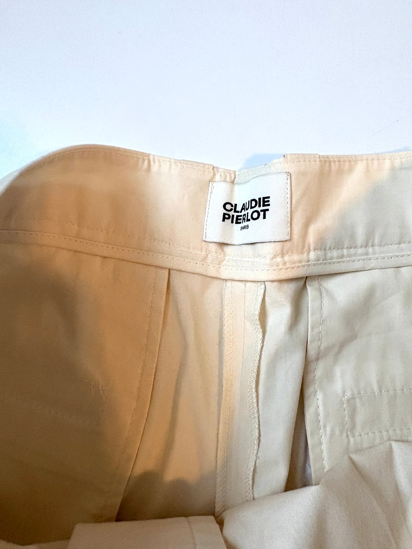 Claudie Pierlot Cotton Cream Trousers UK 14