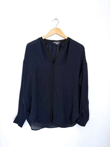 Vince Navy Silk Blouse XS