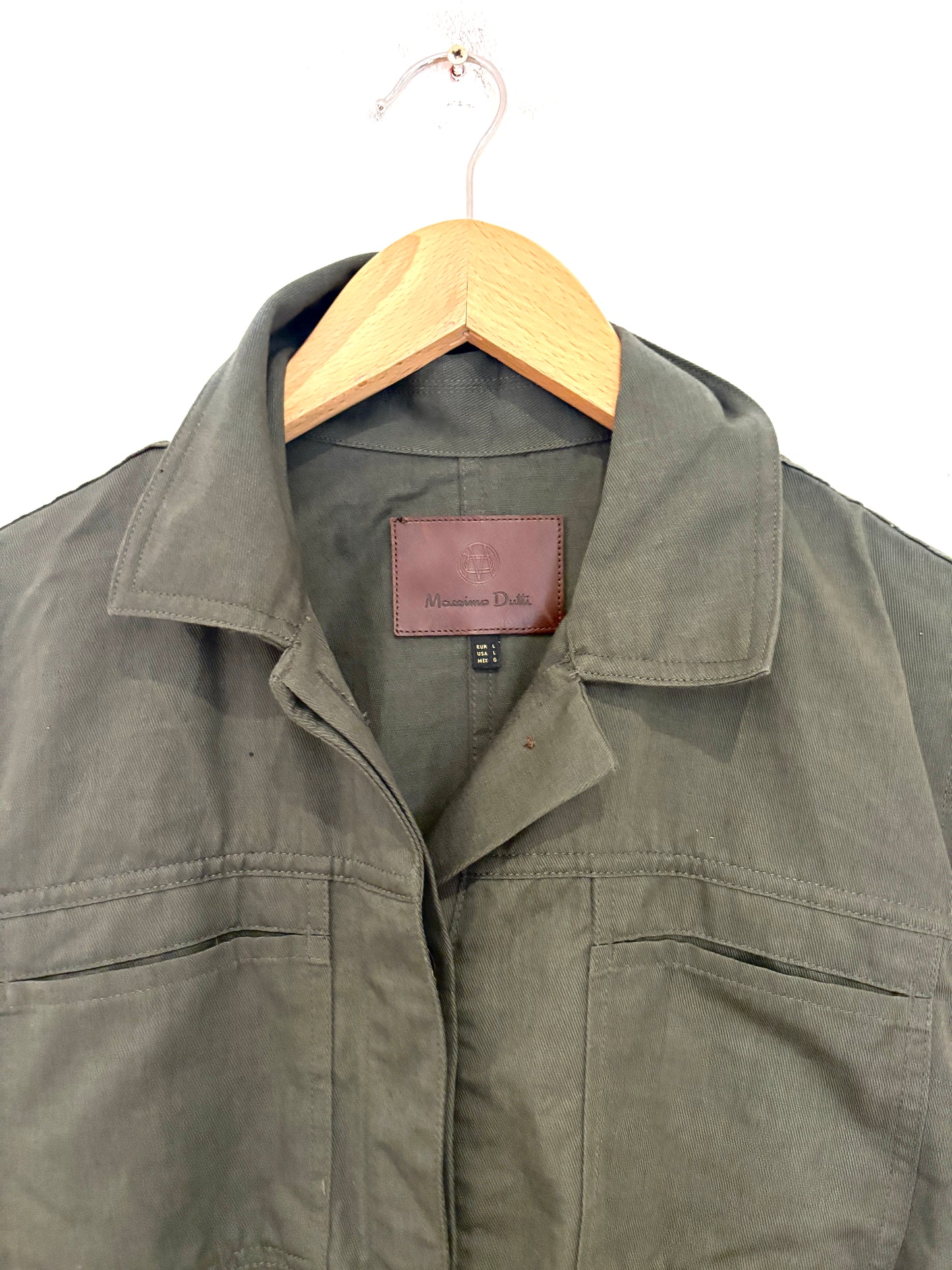 Massimo Duti Khaki Utility Jumpsuit L