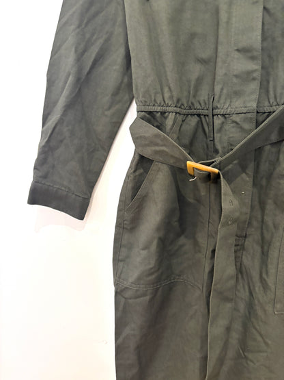Massimo Duti Khaki Utility Jumpsuit L
