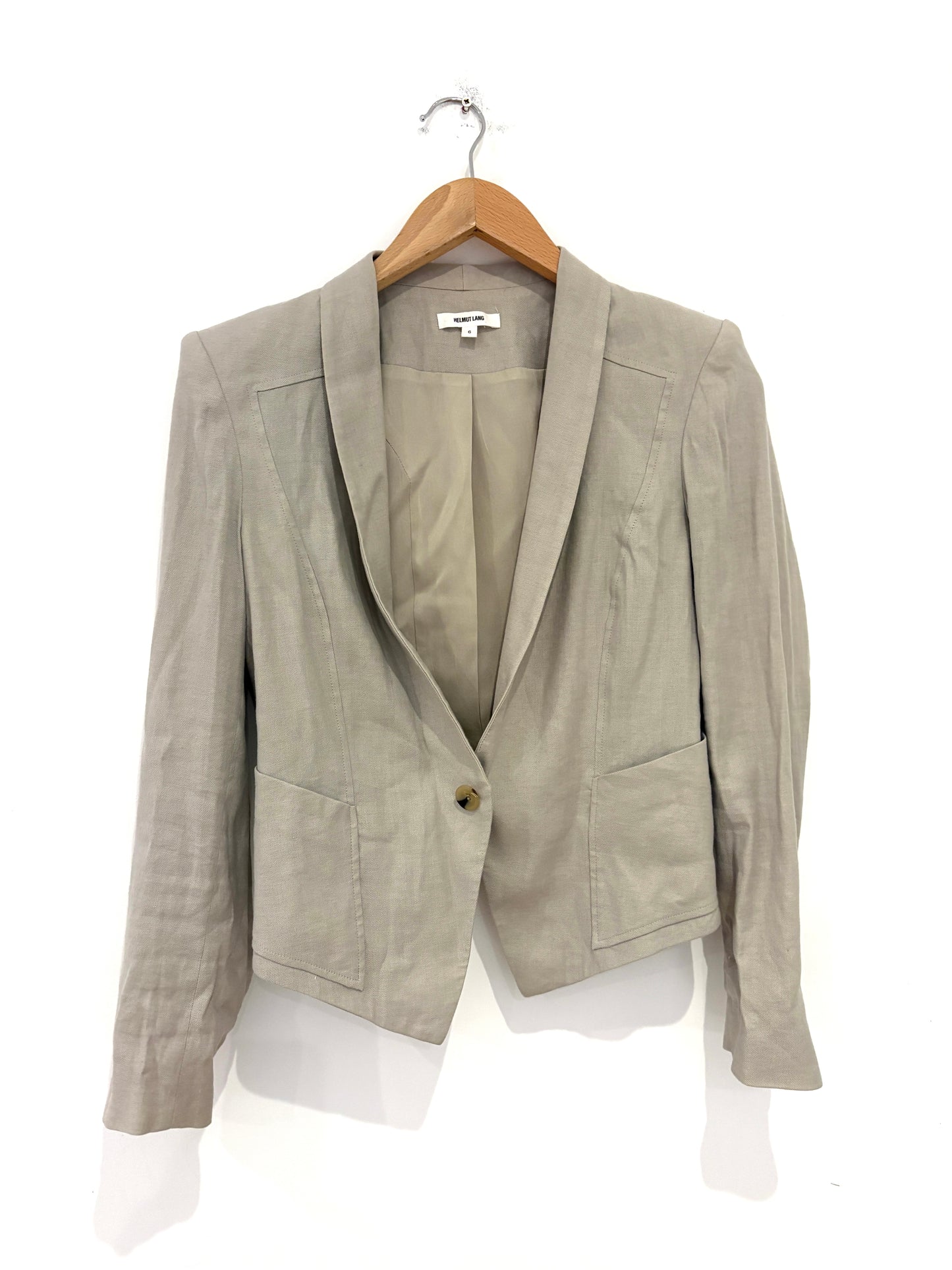 Helmut Lang Linen Cropped Blazer